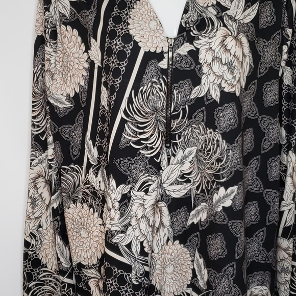 Point Zero Floral 1/4 Zip Long Sleeve Top Pullover Neutral Women's Size XL - Picture 8 of 14